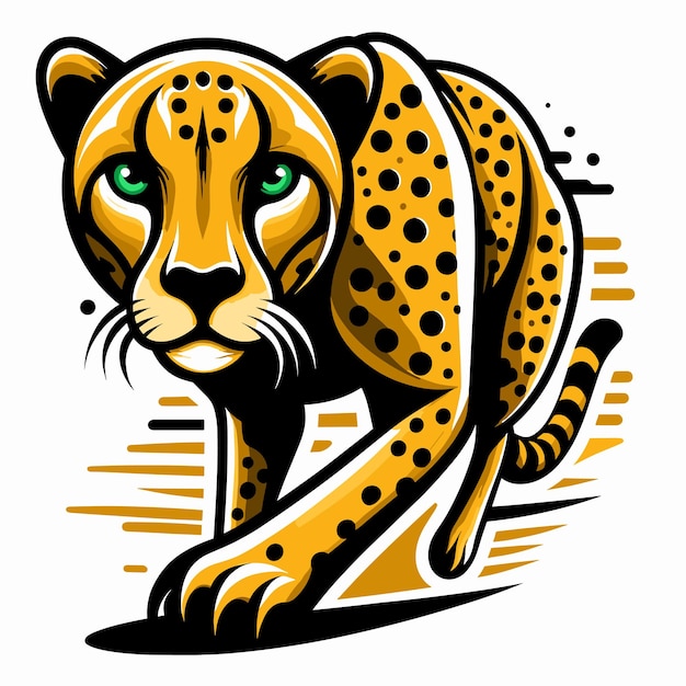 Vector wilde cheetah loopt illustratie