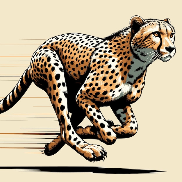 Vector wilde cheetah loopt illustratie
