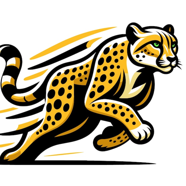 Vector vector wilde cheetah loopt illustratie