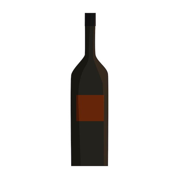 Vector vector wine bottle illustration on white background