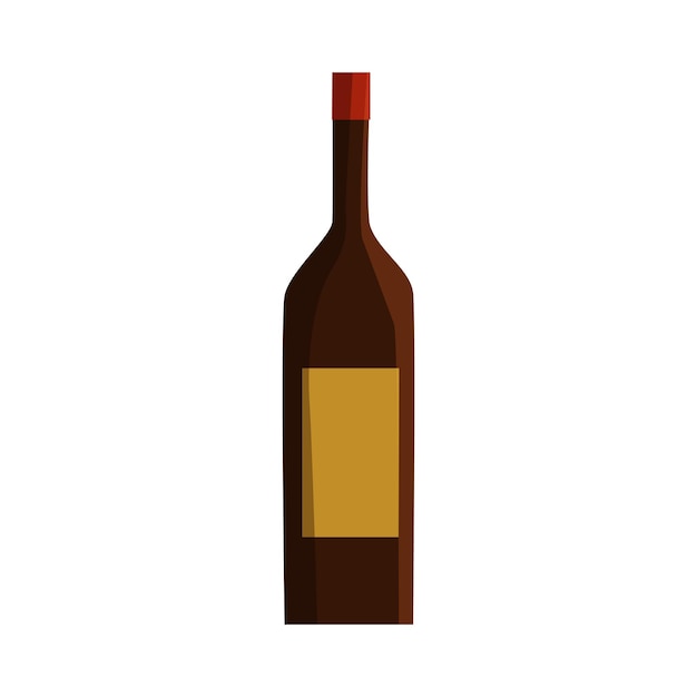 vector wine bottle on white background