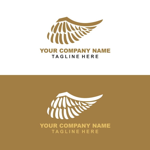 Vector wings logo collection golden auto wings logo template