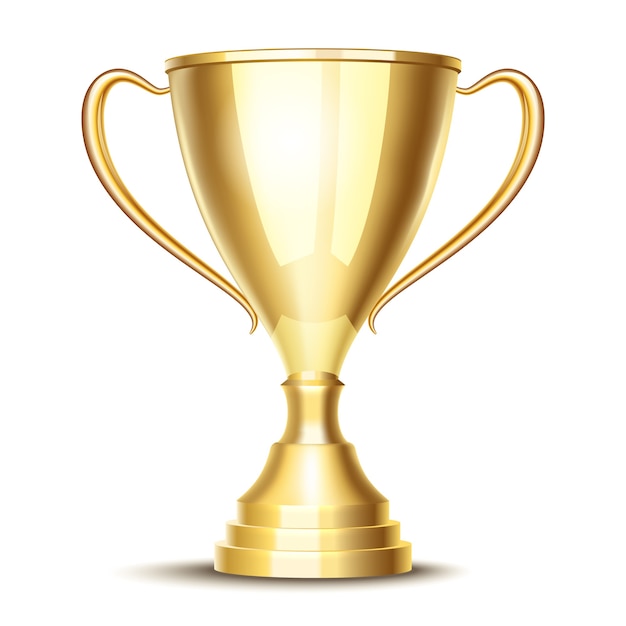 Вектор трофейный кубок победителя. спортивный приз и победитель, победа и лучший чемпион
