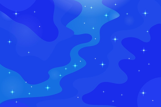 Vector winter background Cute flat template with stars in the winter sky