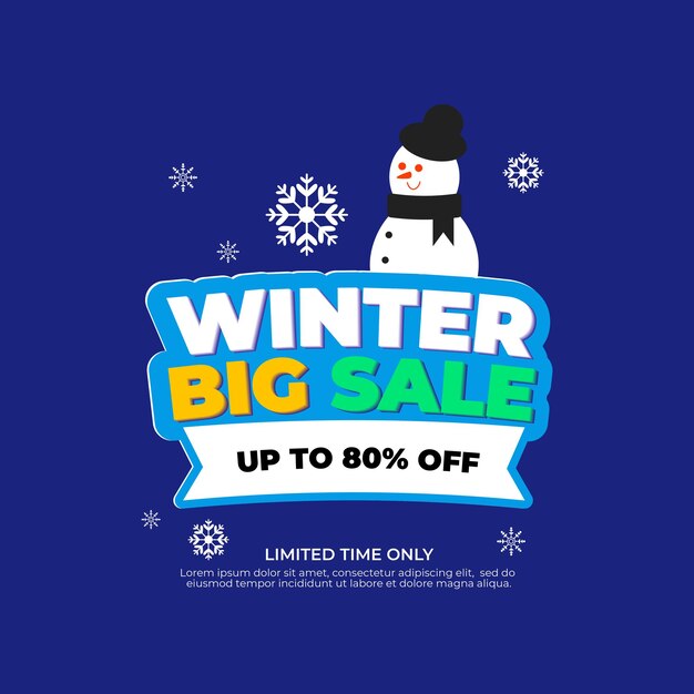 Vector vector winter big sale flyer design template