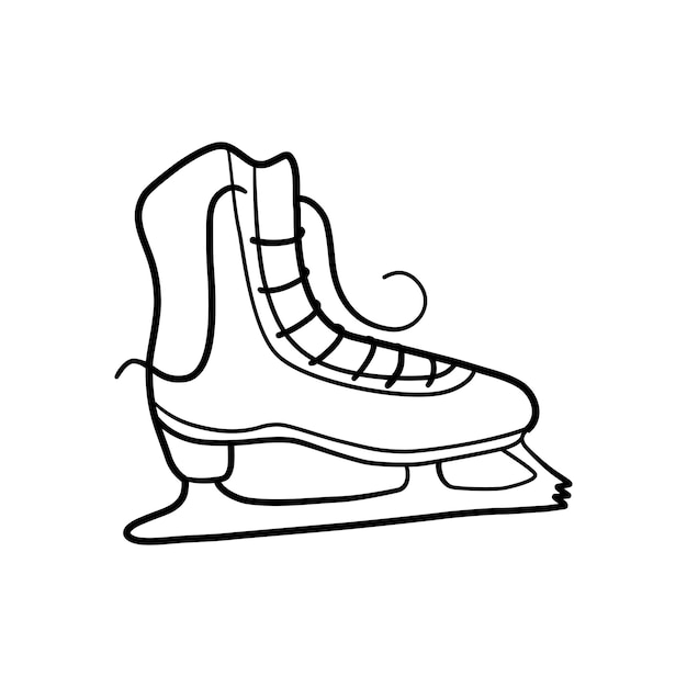 Vector winter kunstschaatsen pictogram. Hand getrokken doodle stijl illustratie van wintersport schoen.