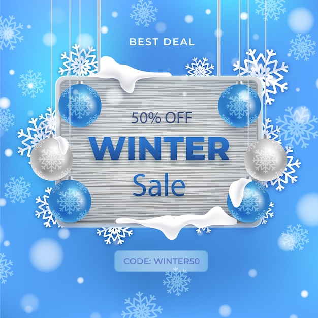 vector of winter season 50 percent discount design