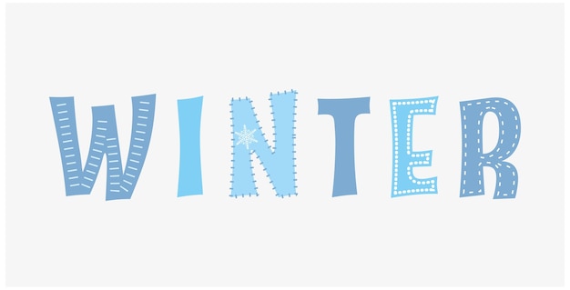 Vector Winter woord creatieve lettering