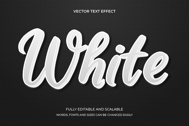 Vector Wit 3d vetgedrukte stijl bewerkbaar teksteffect