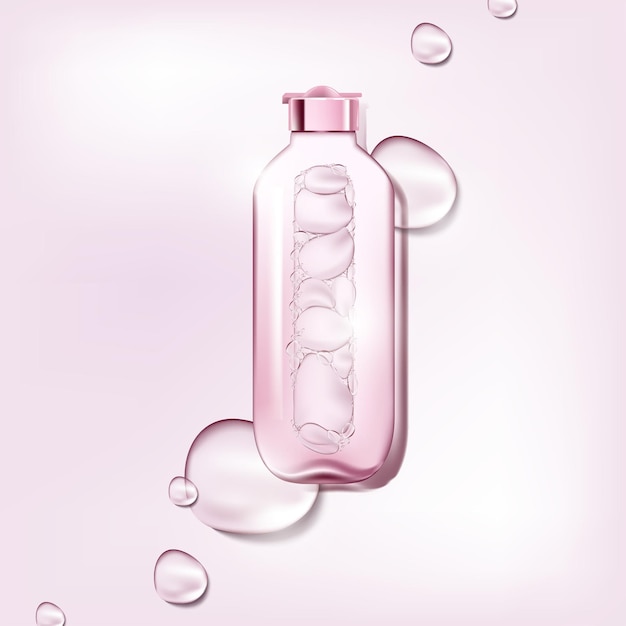 Vector with moisturizing cosmetic premium products  with spray bottle and watery texture