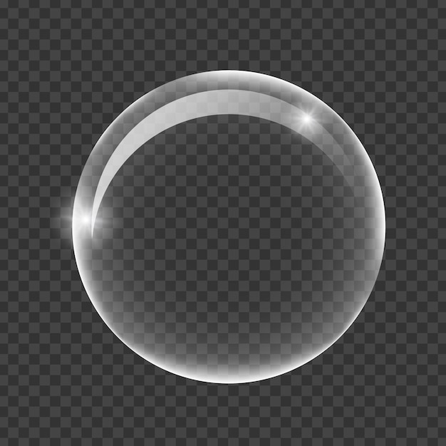 vector witte doorzichtige glazen bol glas of bal glanzende bubbels glanzend