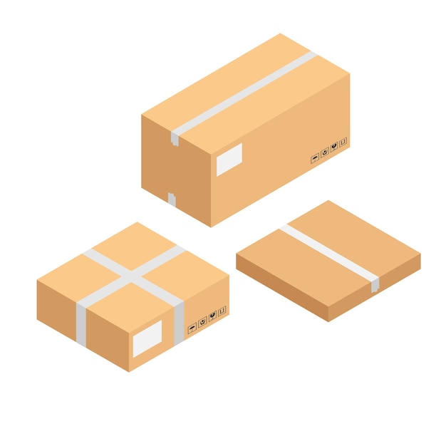 Vector vector witte kartonnen pakket box illustratie geïsoleerd op een witte achtergrond