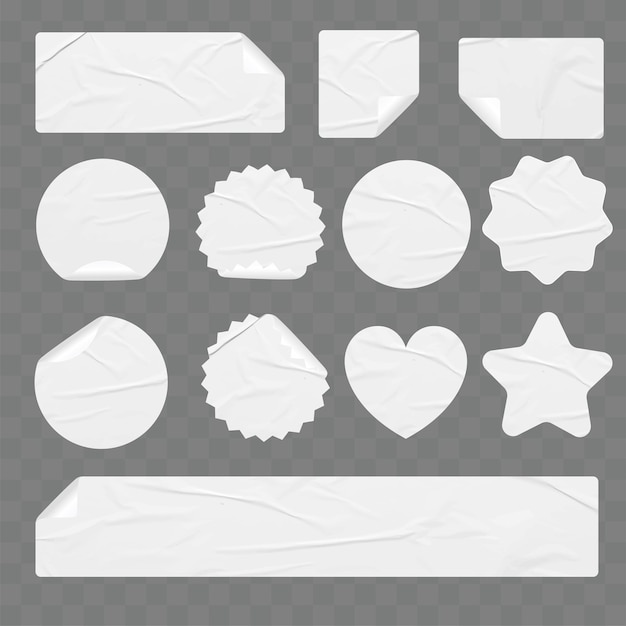 Vector vector witte stickers labelt tags van verschillende vormen creatief ontwerp