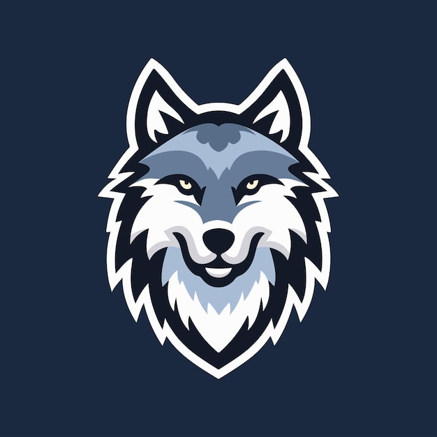 Vector wolf head character logo mascot vector illustration