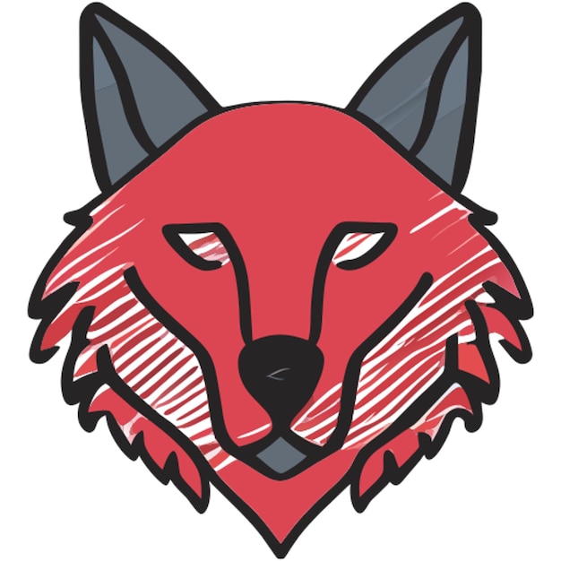 ベクトル・ウルフ (Vector-Wolf) のロゴはフラット・アイコン (Flat-Icon) ウェブサイトのロゴはミニマリスト (Minimalist) アイコンは不均一な埋め込み (Uneven fill) 