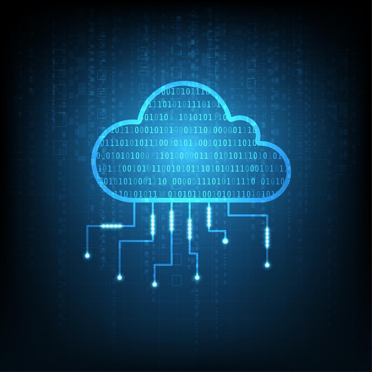 Vector vector wolkenconcept. datanetwerk online strage hi-tech technologie achtergrond.