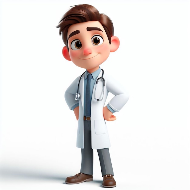 Vector vector a woman 3d cartoon doctor character