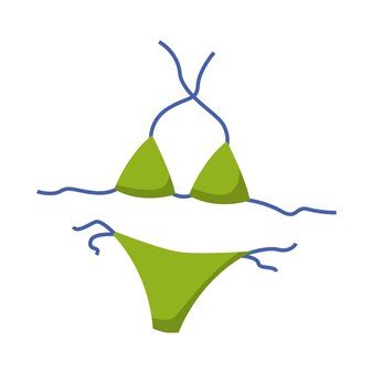 Illustrazione del bikini della donna di vettore isolata. lingerie fashion design, costume da bagno