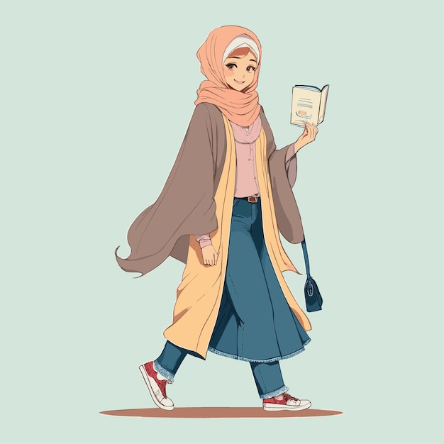 Anime character of a girl wearing a hijab