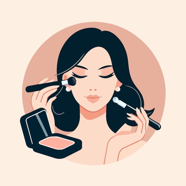 Vector vector woman doing make up