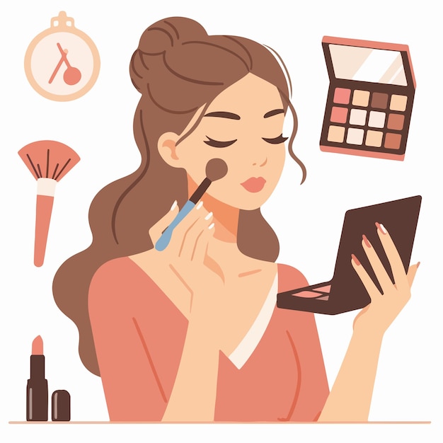 Vector vector woman doing make up