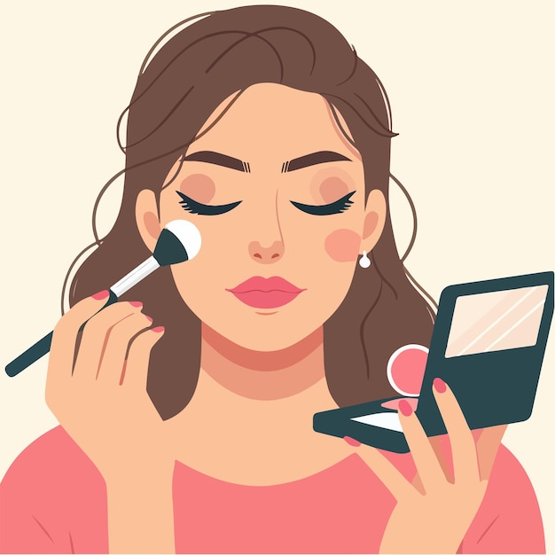 Vector vector woman doing make up