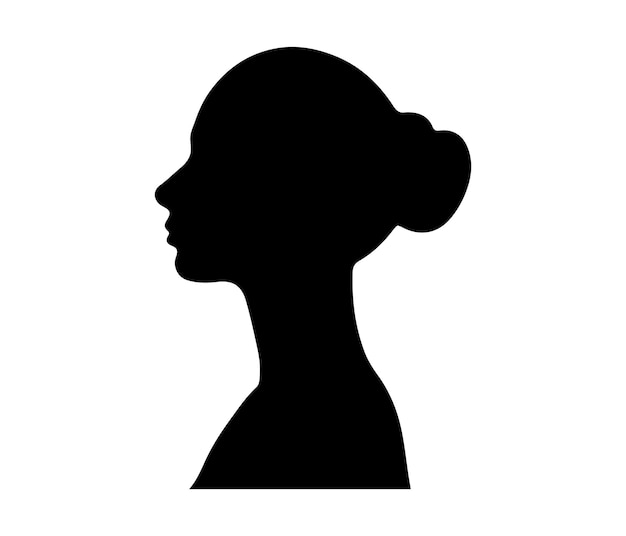 vector woman face silhouettes