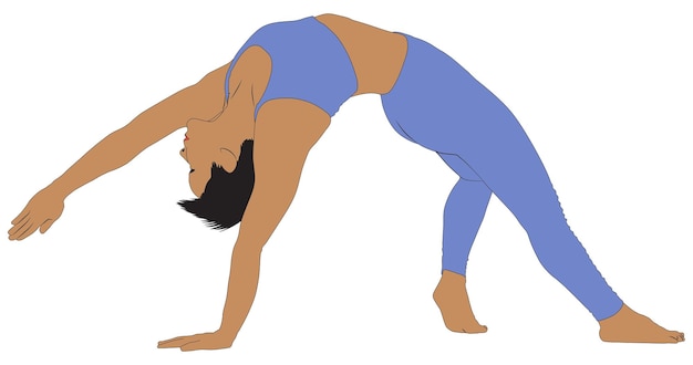 Vettore illustrazione di disegno di carattere di posa di yoga di rilassamento della donna di vettore