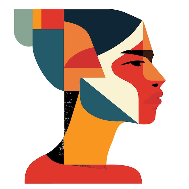 Vector vector woman with asian appearance flat style on white background generative ai