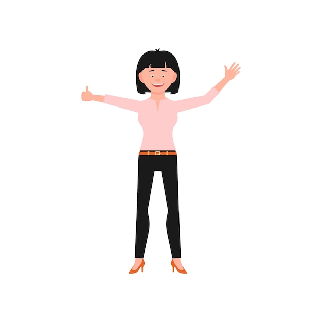 Vector vector woman with pose and pink clothes cute