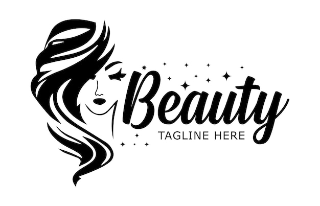 Vector vector women beauty hair salon logo design