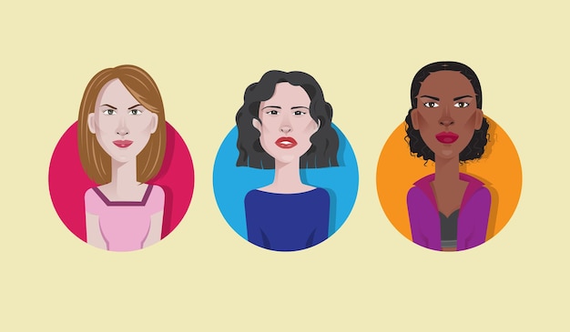 Vector vector women diversity with different races