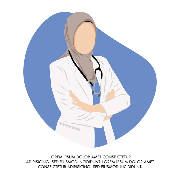 vector women doctor with a stethoscope or women illustration and National Doctor day post design