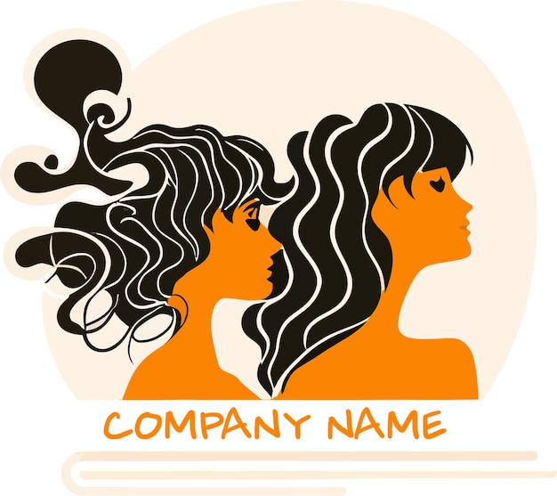 Vector vector women hair logo