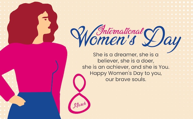 Vector vector womens day 8 mach with illustration women