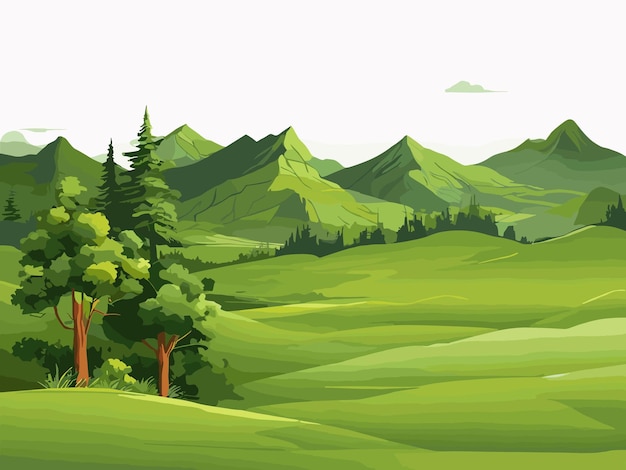 vector wonderful mountain landscape scene