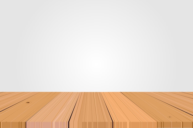 Vector vector wood table top on isolated background