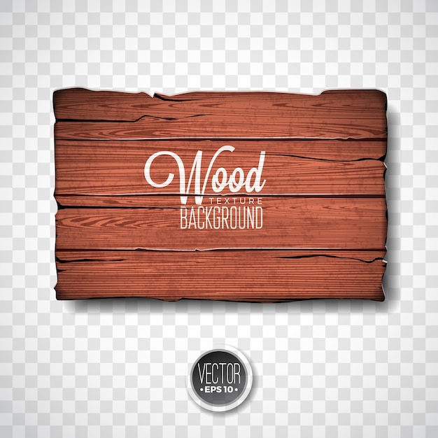 Vector wood texture background design. natural dark vintage wooden illustration with old style board on transparency background