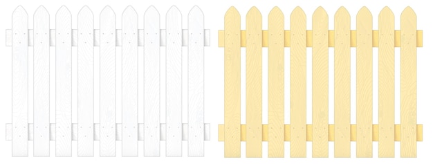 Вектор деревянные и окрашенные забор изолированные