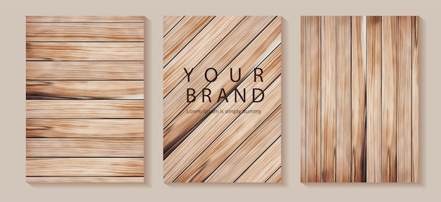 Vector wooden background texture in a4 size for design work cover book presentation brochure layout and flyers poster template