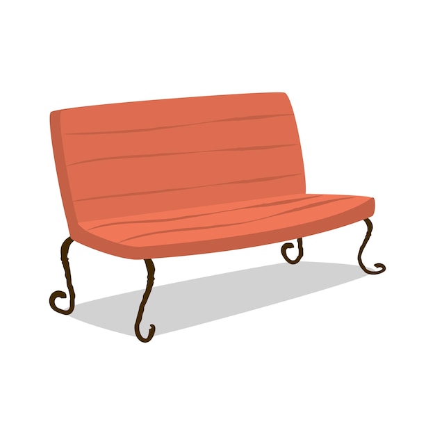 Vector wooden bench design on white background