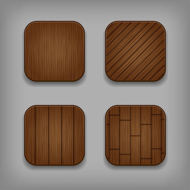 Vector wooden buttons set