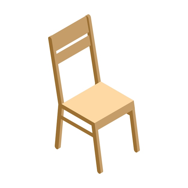 Vector vector wooden chair illustration on white background