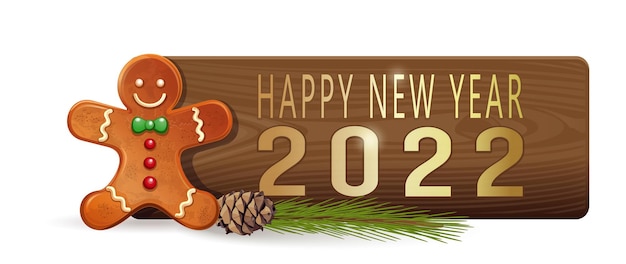 Vector vector wooden christmas banner for new year