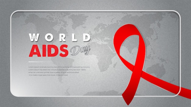 Vector vector of world aids day creative red ribbon banner background premium vector