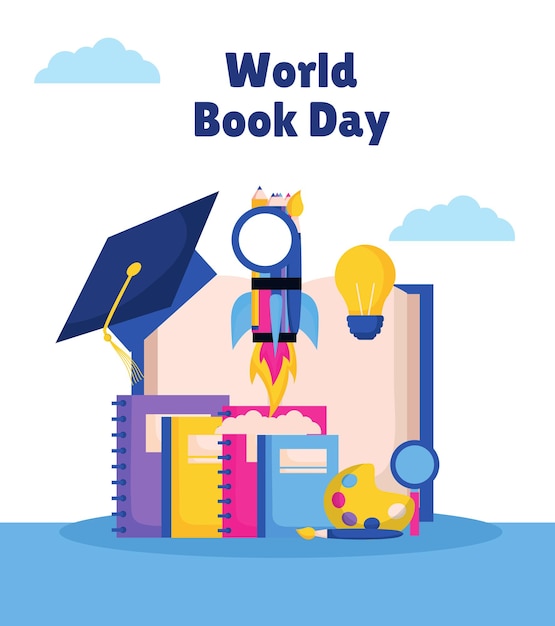 Vector of World Book Day Social media post background