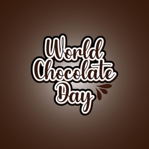 vector world chocolate day design with chocolate color background