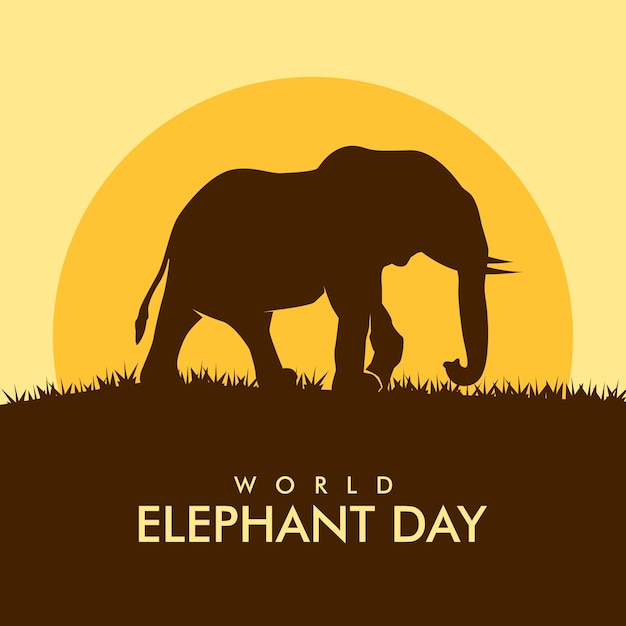 Vector vector world elephant day poster template