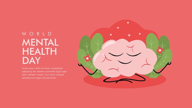 vector world mental health day banner template