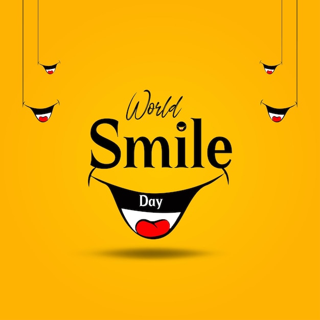 Vector world smile day event celebration background smile day lettering with a smiling face